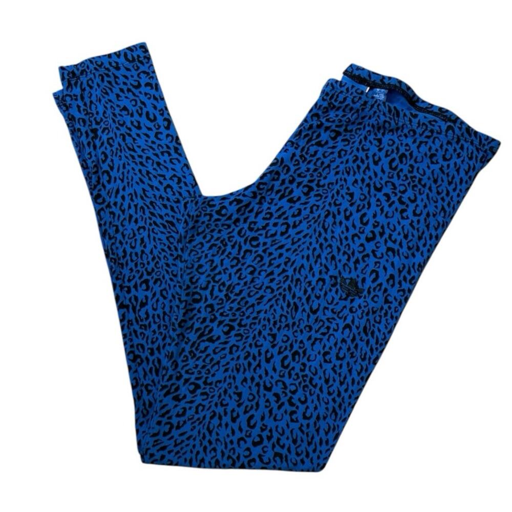 Adidas Blue Black Lightweight Animal Print Leggings Large